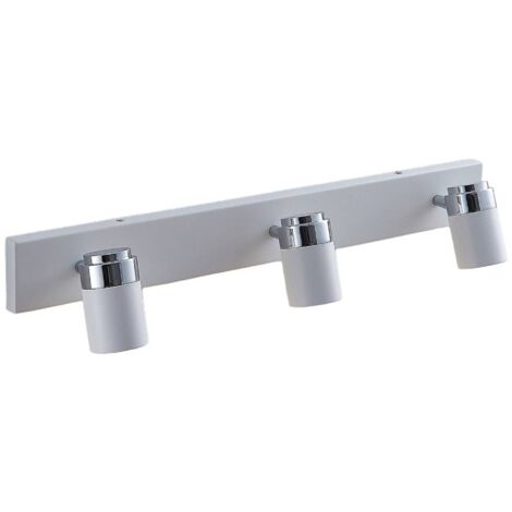 Lindby – Plafonnier salle de bain Kardo en métal blanc – 3 abat-jour réglables – Indice de protection IP44 – Design moderne et élégant
