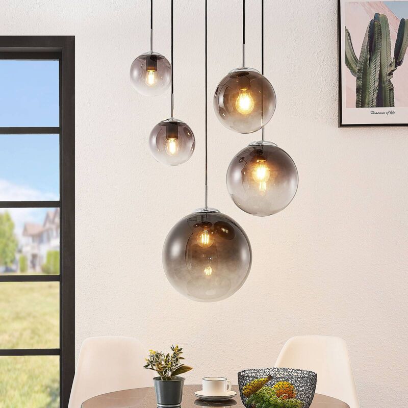 

Lindby Robyn lámpara colgante de vidrio, 5 luces