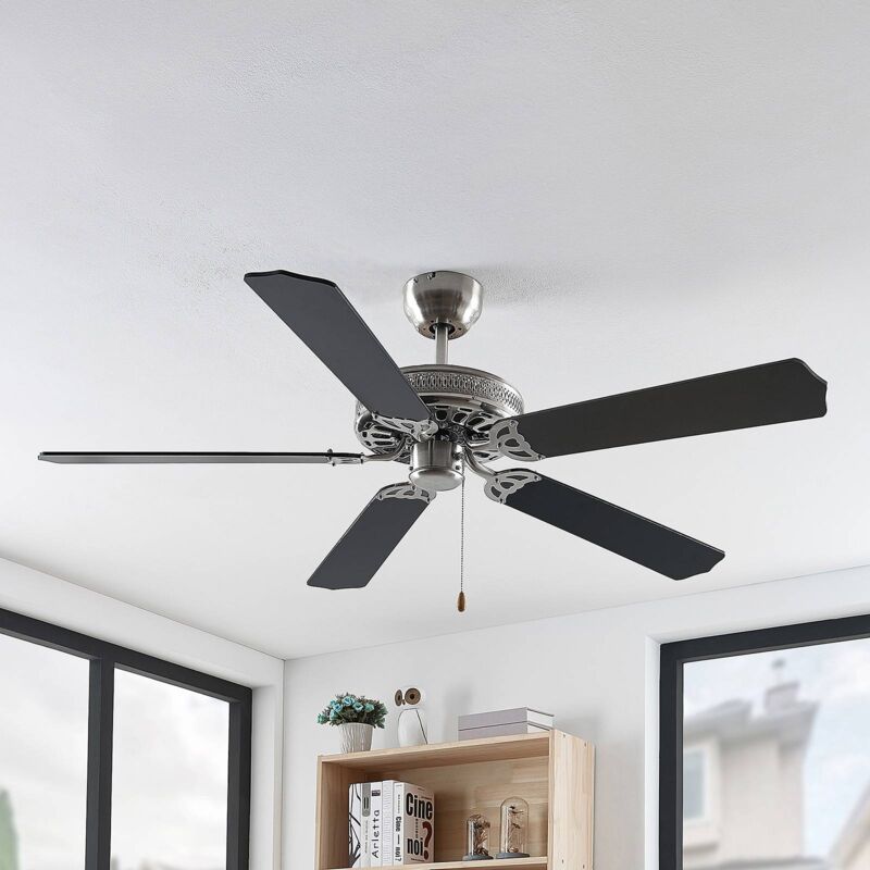 

Lindby Rohne ventilador de techo, níquel mate