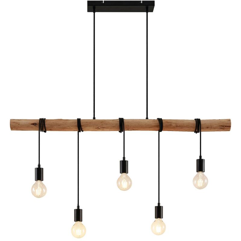 

Rom lámpara colgante, vigas madera, 5 luces - Lindby