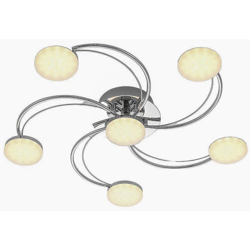 

Rouven lámpara LED de techo espiral 6 luces - Lindby