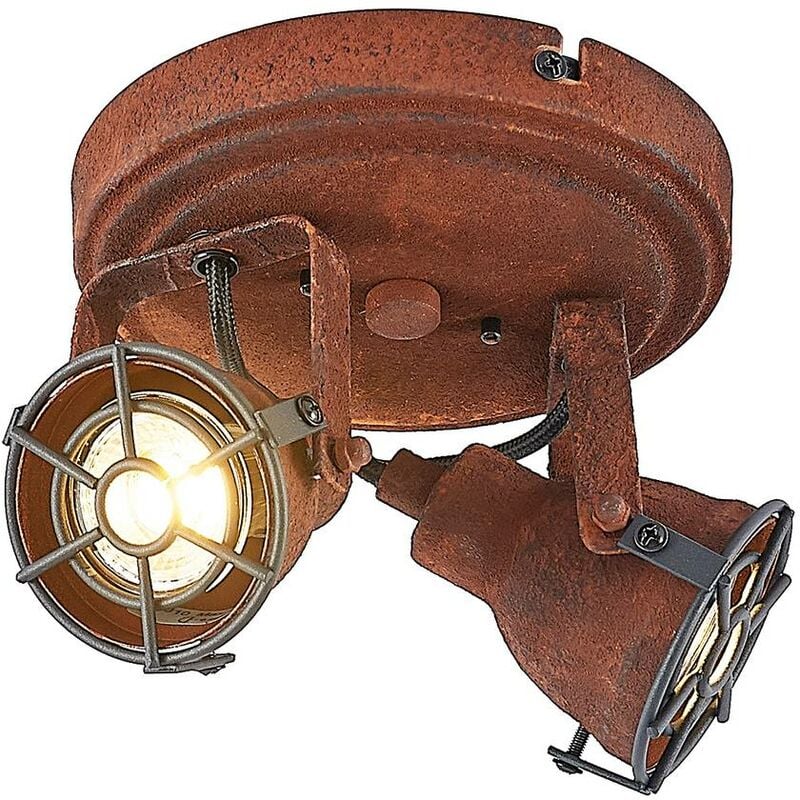 

Lindby Scabra foco de techo aspecto óxido, 2 luces