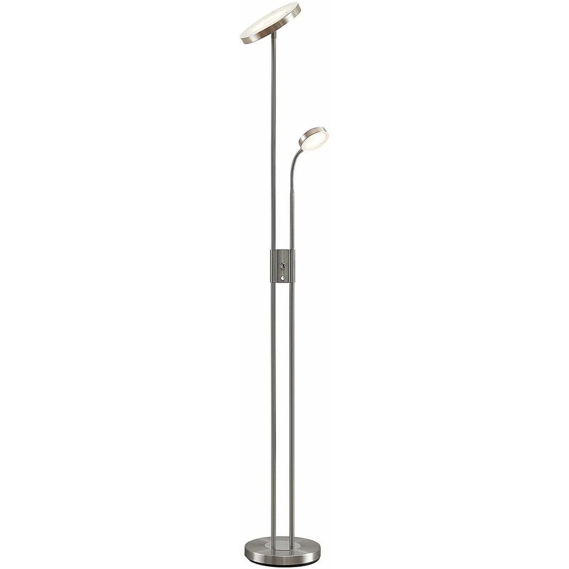 

Lindby Seppa lámpara de pie LED, redonda, níquel