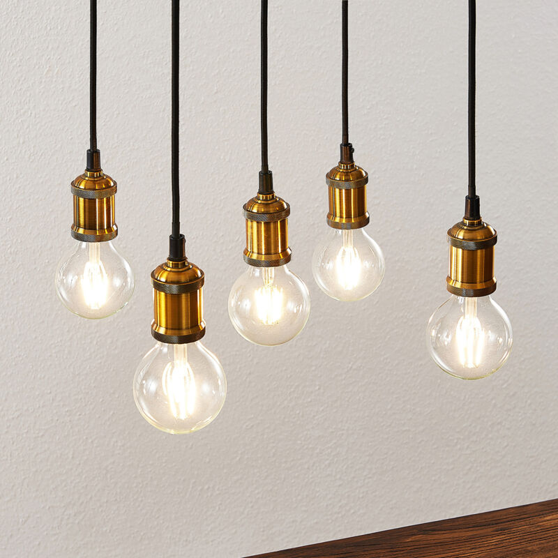 

Lindby - Sevin lámpara colgante, 5 luces, madera