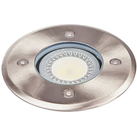 Lindby – Spot encastrable extérieur sol IP67 – Acier inoxydable – Ø11cm – GU10 jusqu'à 35W – Résistant au trafic jusqu'à 500kg – Éclairage d'orientation