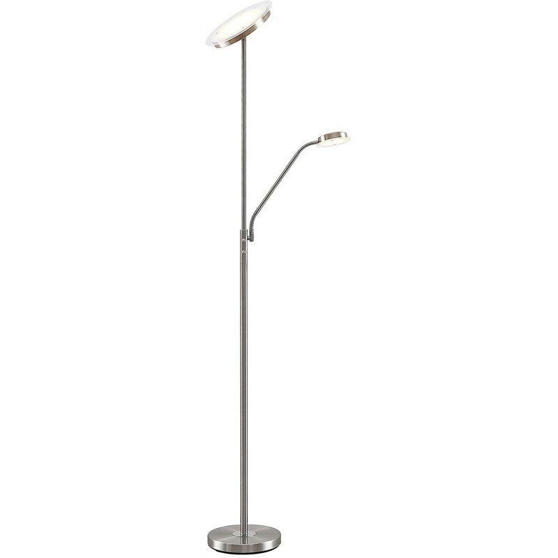 

Sumani lámpara de pie LED, redonda, níquel - Lindby
