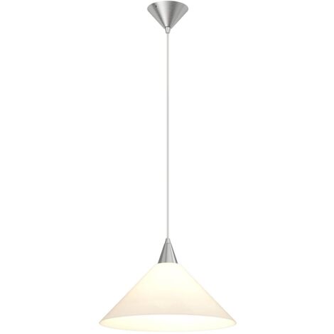 Lindby – Suspension en verre 40 cm E27 – Intensité variable – Abat-jour rond blanc pour cuisine – Lumière douce conviviale