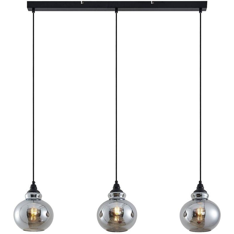 Image of Lindby - Temari lampada a sospensione, 3 luci - grigio fumo, nero