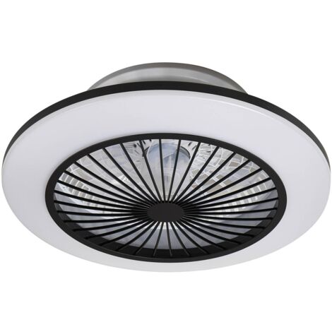Lindby Ventilador de techo con lámpara 'Mamuti' en Negro Aluminio