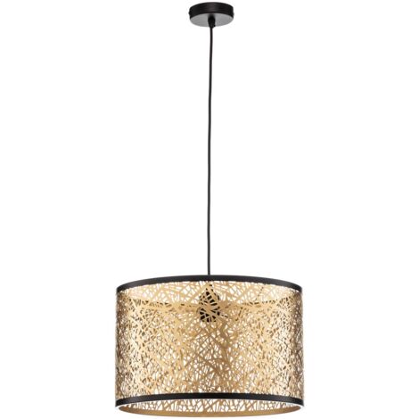 Lucande Lounit lampada sospensione nero-oro 1 luce