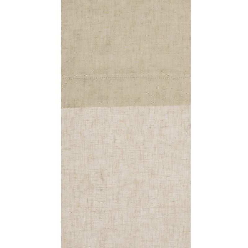 Paire de vitrage en lin avec finition soignée point clair - 45x90cm - Lin