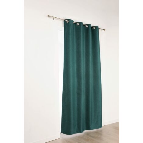 Linder 978/85/375FR/140 x 240 cm, tinta unita, colore: verde petrolio-Tenda oscurante a occhielli, in poliestere, 140 x 240 cm