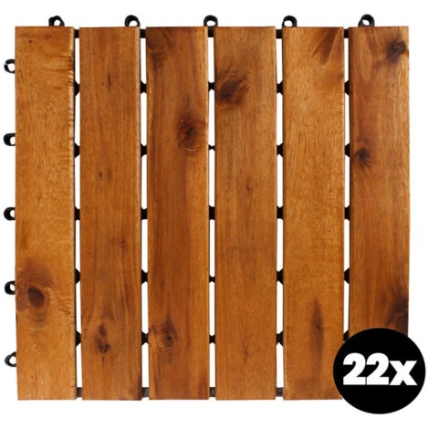 Linder Exclusiv Baldosas para terraza de acacia 30x30 cm 22 piezas