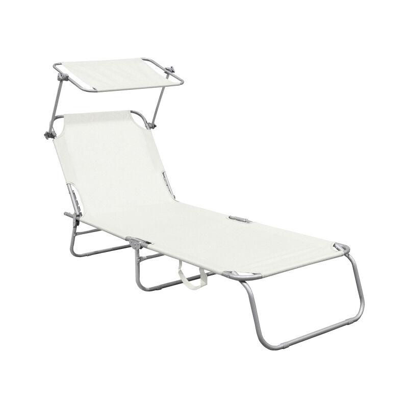 Chaise longue de jardin avec auvent Beige - Linder Exclusiv