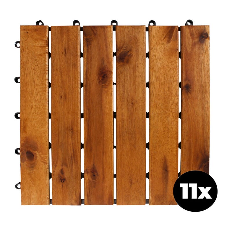 Linder Exclusiv Gmbh - Linder Exclusiv Dalles de terrasse en acacia 30x30 cm 11 pcs