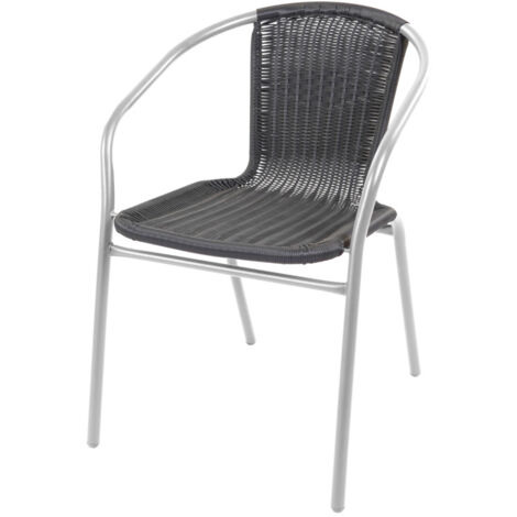 Linder Exclusiv Silla de jardín RATÁN Plata/Negro
