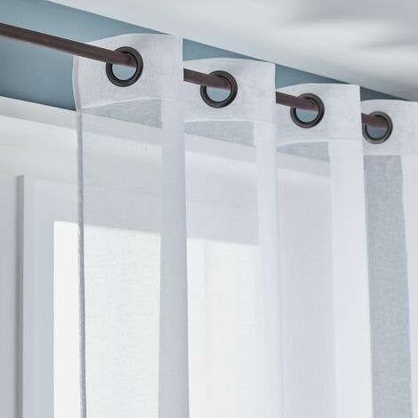 LINDER Voilage tamisant, Linette blanc l.145 x H.240 cm