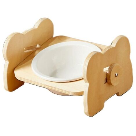 Lindo cuenco doble para perros y gatos, cuenco de agua, cuenco de cerámica vertical