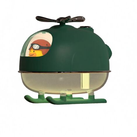 Lindo helicóptero verde: luz nocturna silenciosa para escritorio/mesa, regalo original para el Día de la Madre.