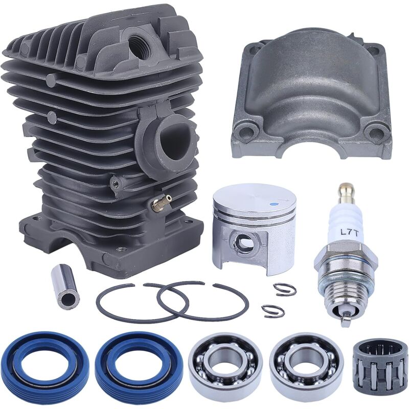 LinDuxe Kit de piston de cylindre de 40 mm pour tronçonneuse Stihl MS210 021 MS 210 avec joints d'huile de palier de vilebrequin, carter moteur,