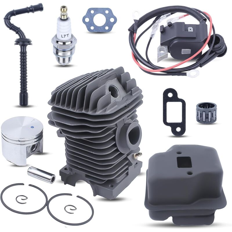 LinDuxe Piston de cylindre de 42,5 mm pour moteur de tronçonneuse Stihl MS250 MS230 025 023 Pièces de moteur avec bobine d'allumage Kit de filtre à