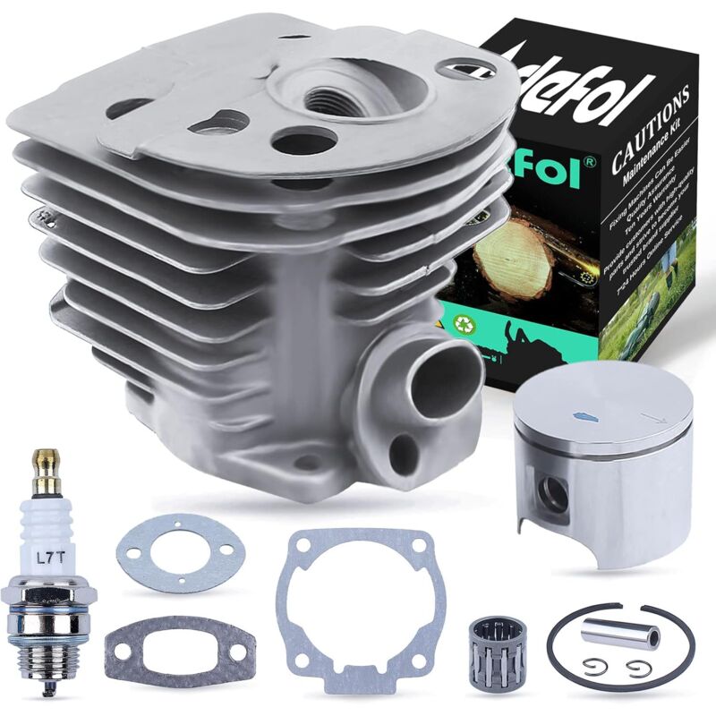 LinDuxe Kit cylindre-piston Nikasil 46 mm pour tronçonneuse Husqvarna 51 55 Rancher Ensemble cylindre-piston 46 mm + kit piston + roulement à
