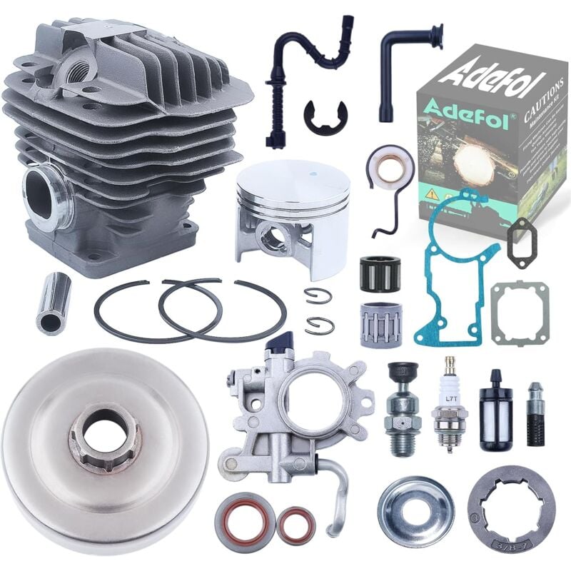 LinDuxe Kit de pompe à huile de tambour d'embrayage de pignon de piston de cylindre de 52 mm pour pièces de rechange de tronçonneuses Stihl MS440 044