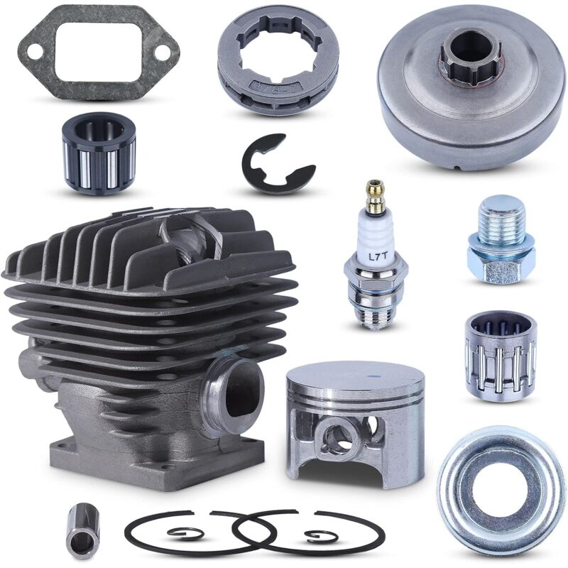 LinDuxe 54mm Cylinder Piston Kit for Stihl MS460 046 Chainsaws Replacement Parts with Clutch Drum Rim Sproket Needle Bearing Spark Plug Gasket Set