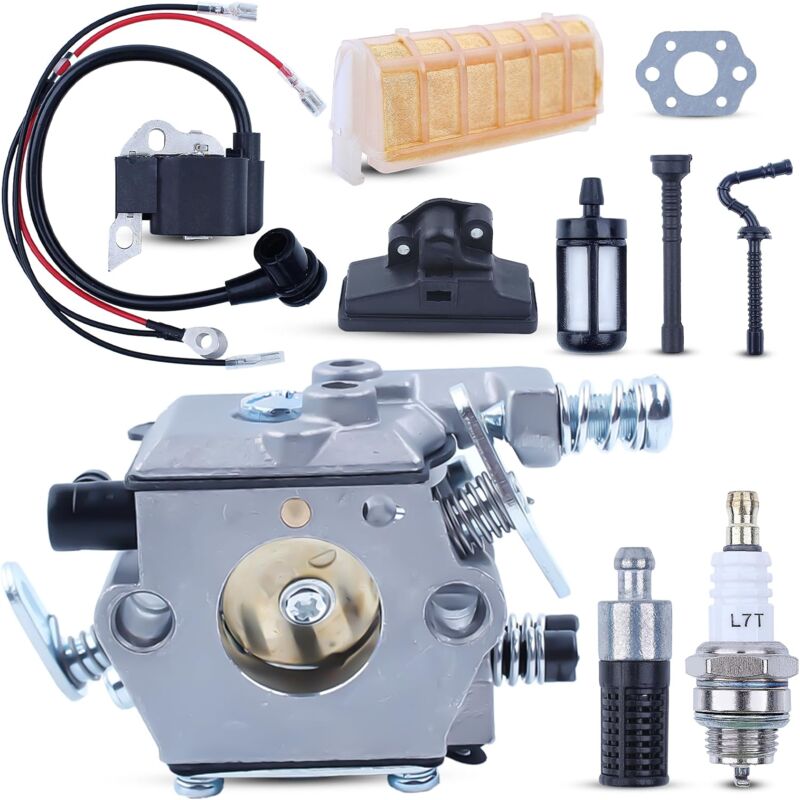 LinDuxe Carburateur pour tronçonneuse Stihl MS210 MS230 MS250 021 023 025 pour WT-286 WT-215 Zama C1Q-S11E C1Q-S11G Remplace 1123-120-0603