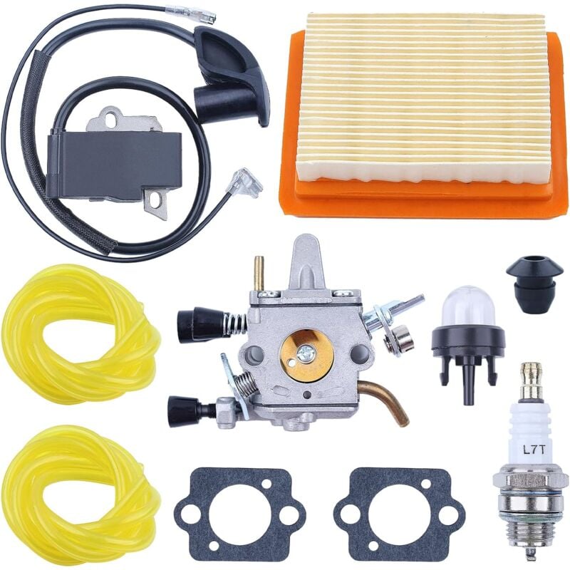 LinDuxe Kit de bobine d'allumage de carburateur pour débroussailleuse Stihl FS120R FS200R FS250R FS300 FS350 avec filtre à air, conduite de
