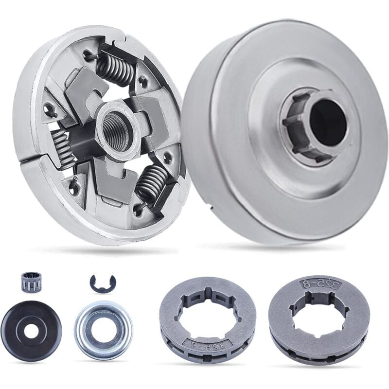 LinDuxe Kit de pignon de tambour d'embrayage pour tronçonneuse Stihl 024AV 026 PRO MS240 MS260 MS260C MS261C avec rondelle de roulement à aiguilles,