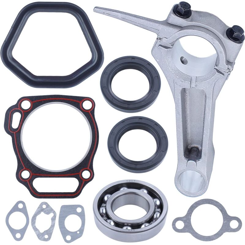 LinDuxe Bielle pour moteurs Honda GX340 GX390 11HP 13HP avec joint de cylindre, joint d'admission, joint de carburateur, joint de couvercle de
