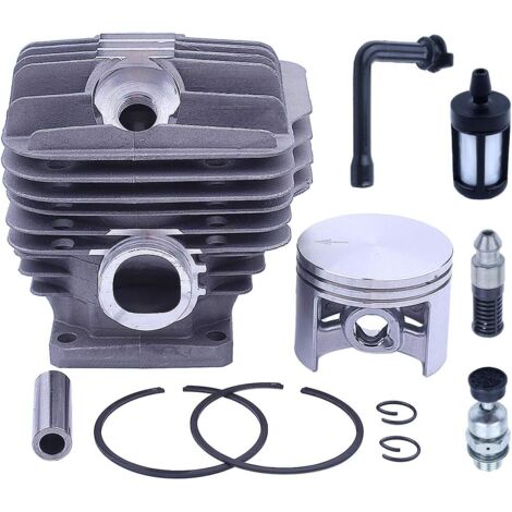 LinDuxe Kit de piston de cylindre MS460 de 52 mm pour pièces de rechange de tronçonneuse STIHL 046 MS460 avec soupape de décompression Filtre de conduite d'huile de carburant pour 1128 120 1217