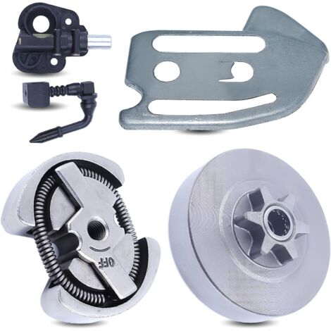 LinDuxe Kit de pompe à huile de tambour d'embrayage de pignon 3/8-6T pour tronçonneuse Husqvarna 137 142 141 36 41 Kit d'assemblage de tambour d'embrayage compatible avec la tronçonneuse Jonsered 2035
