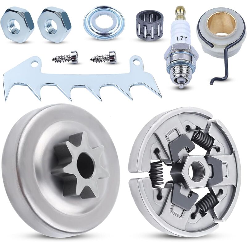 LinDuxe Tronçonneuse MS250 .325-7T Embrayage et roulement de tambour pour Stihl 021 025 MS230 023 MS210 avec chien d'abattage Engrenage à vis sans