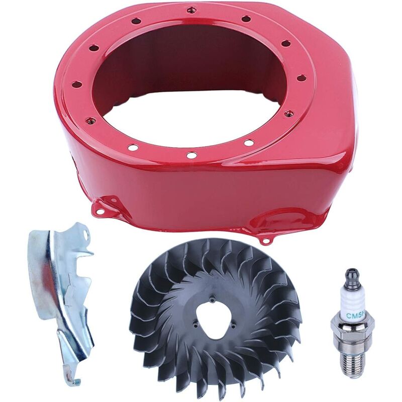 LinDuxe Kit de couvercle de boîtier de ventilateur de volant de refroidissement à recul pour Honda GX160 GX200 168F 5.5HP 6.5HP moteur à essence