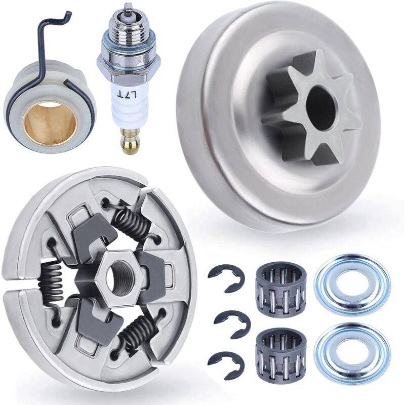 LinDuxe Kit de roulement à aiguilles de tambour d'embrayage de pignon 3/8 7T pour pièces de rechange de tronçonneuse Stihl MS290 MS390 029 039 MS310