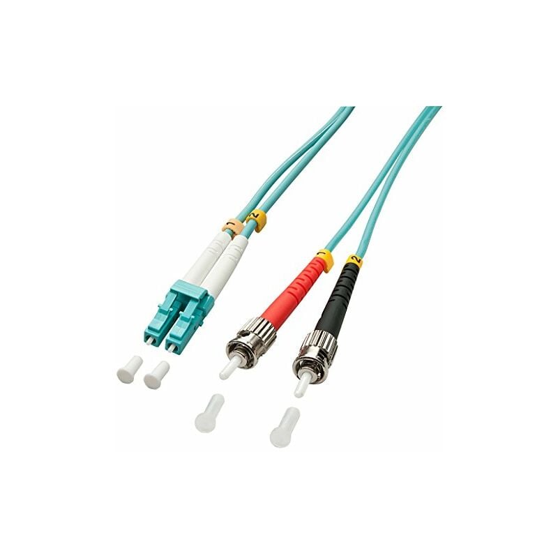 15m OM3 lc - st Duplex fibre optic cable Turquoise - Lindy