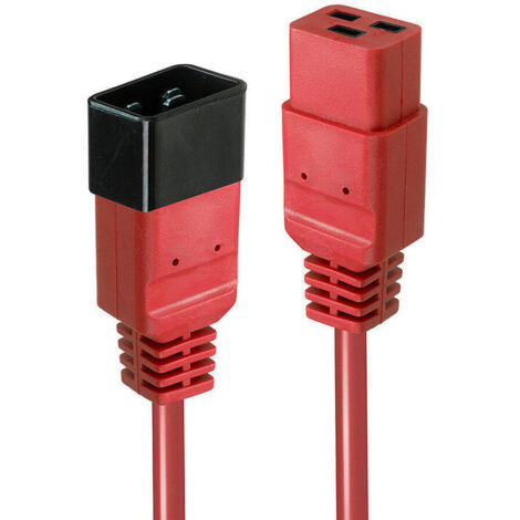 Lindy 30123 cable de transmisión Rojo 1 m C19 acoplador C20 acoplador