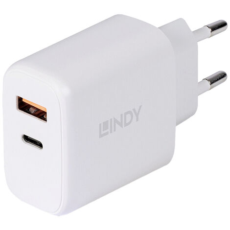 LINDY 30W USB Type A & C Charger USB Ladegerät 30 W 1x USB-A, 1x USB-C®  Weiß Innenbereich