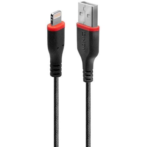 lindy 31292 USB Lightning Kabel Schwarz 2 Meter