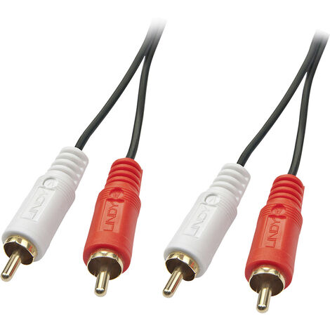LINDY 35663 Cinch Audio Anschlusskabel [2x Cinch-Stecker - 2x Cinch-Stecker] 5.00 m Schwarz