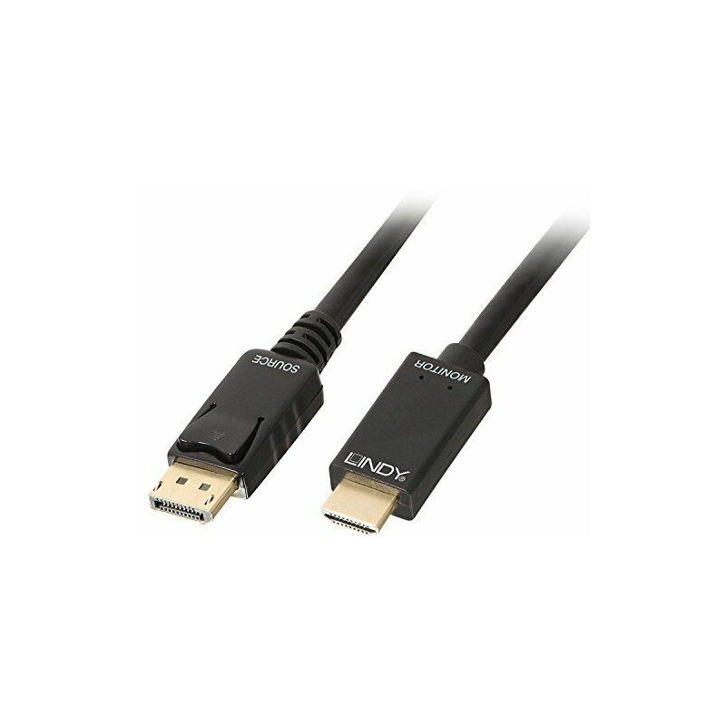 

36920 adaptador de cable de vídeo 0,5 m DisplayPort HDMI tipo A (Estándar) Negro - Lindy