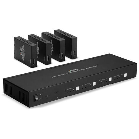 Lindy 38328 estensore audio/video Trasmettitore e ricevitore di segnali AV Nero