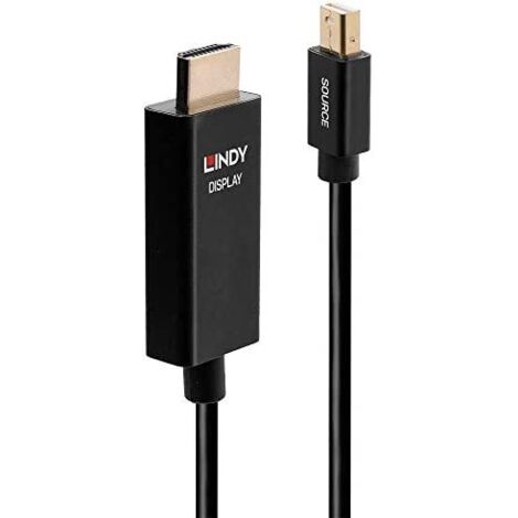 Lindy 40922 Adapter de cable de video 2 m Mini DisplayPort HDMI Typ A (Standard) Schwarz