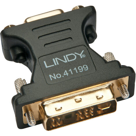 Lindy 41199 adattatore per inversione del genere dei cavi VGA DVI-I Nero, Oro