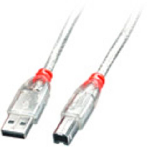 Lindy 41754 cavo USB 3 m USB 2.0 USB A USB B Trasparente
