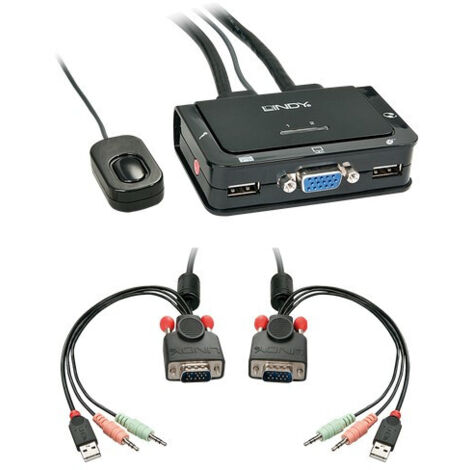 Lindy 42342 Tastatur/Video/Maus (KVM)-Switch Schwarz