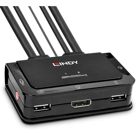 Lindy 42344 switch per keyboard-video-mouse (kvm) Montaggio rack Nero