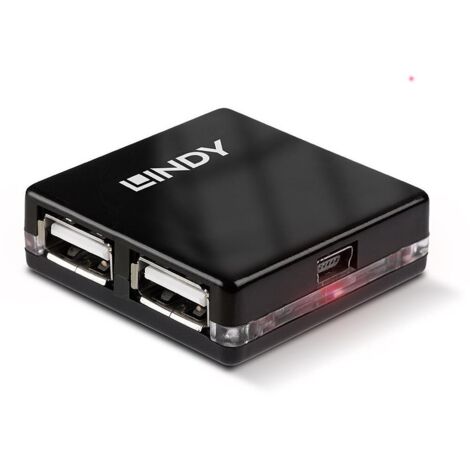 Lindy 42742 hub di interfaccia 480 Mbit/s Nero